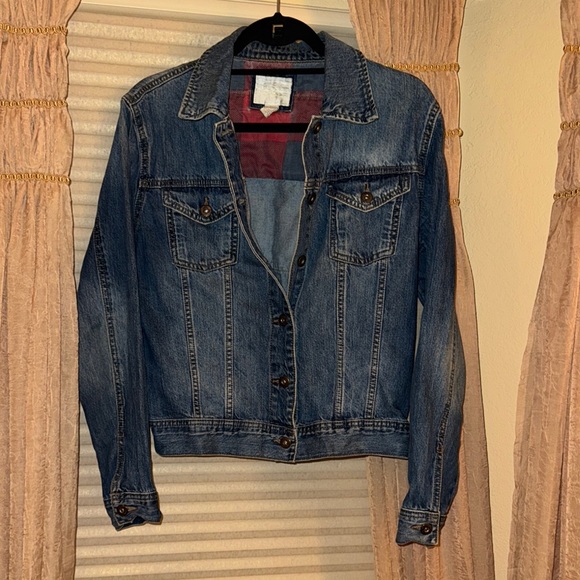 Light Distressed Denim Jacket with “Whatever” on the Back - Picture 2 of 6